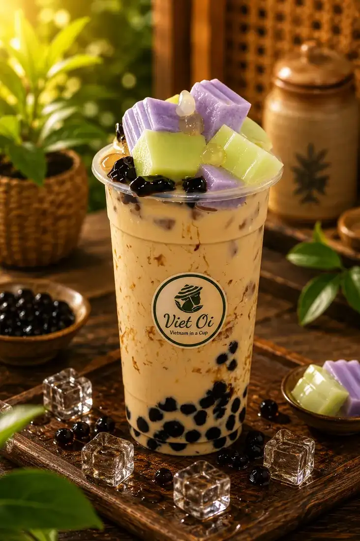 Classic Milk Tea Full Toppings