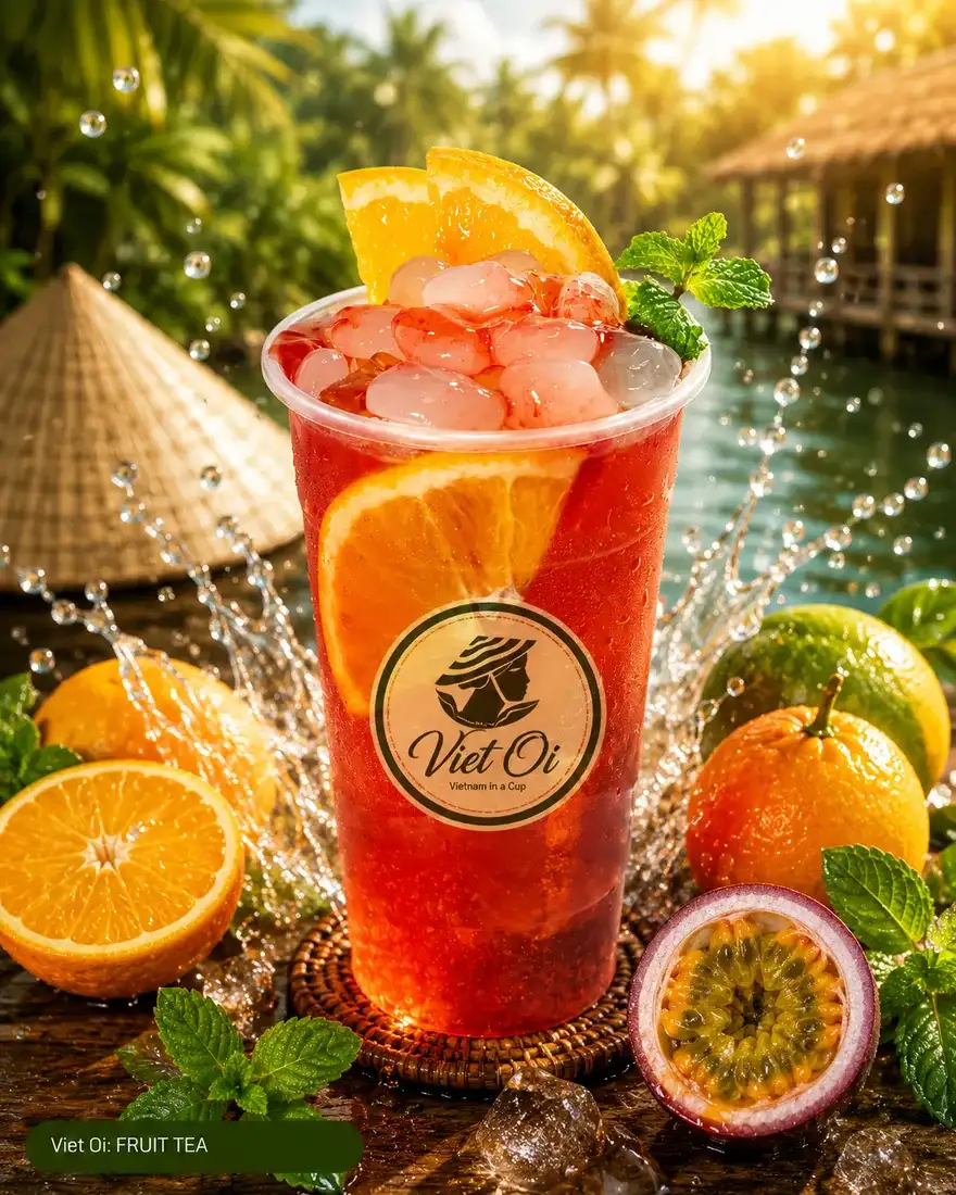Orange Strawberry Palm Seed Tea