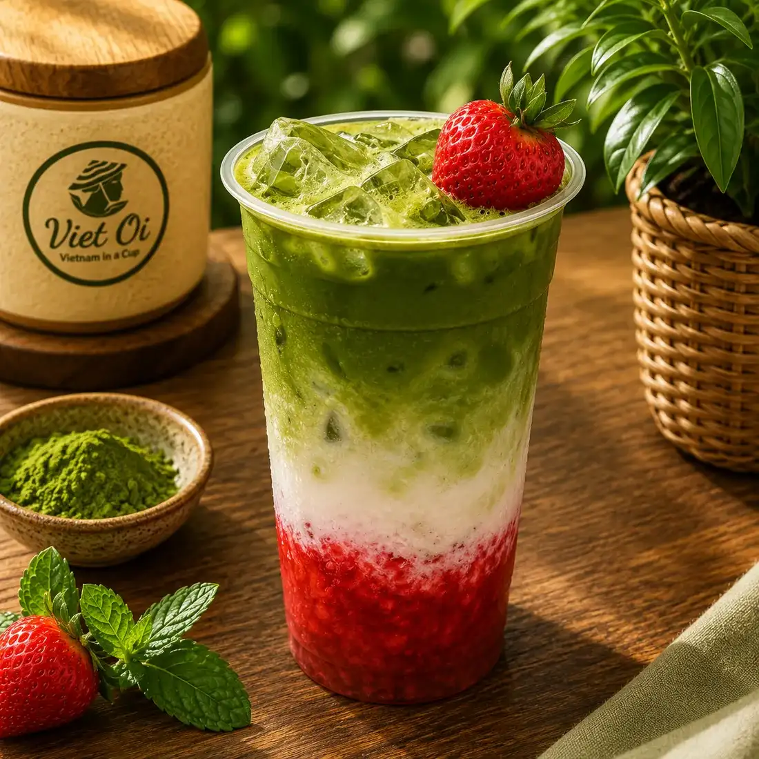 Strawberry Matcha Latte