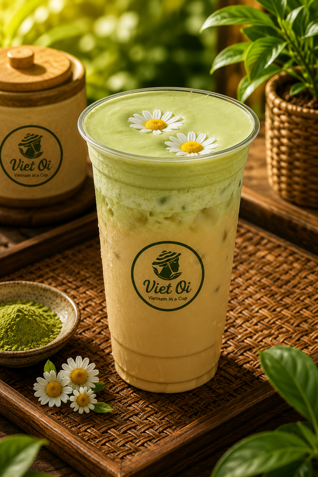 Jasmine Oolong Milk Tea with Pistachio Cream